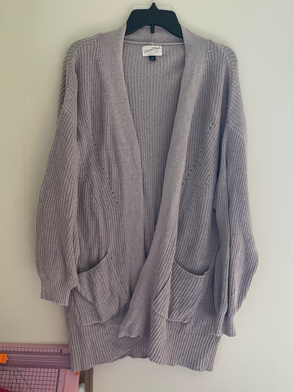 Open-Front Taupe Knit Cardigan - Universal Thread